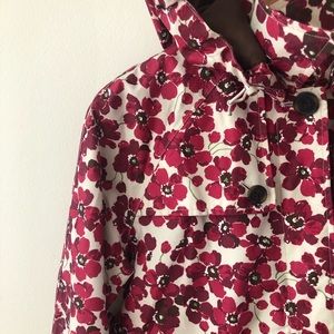 LANDS’ END floral rain coat